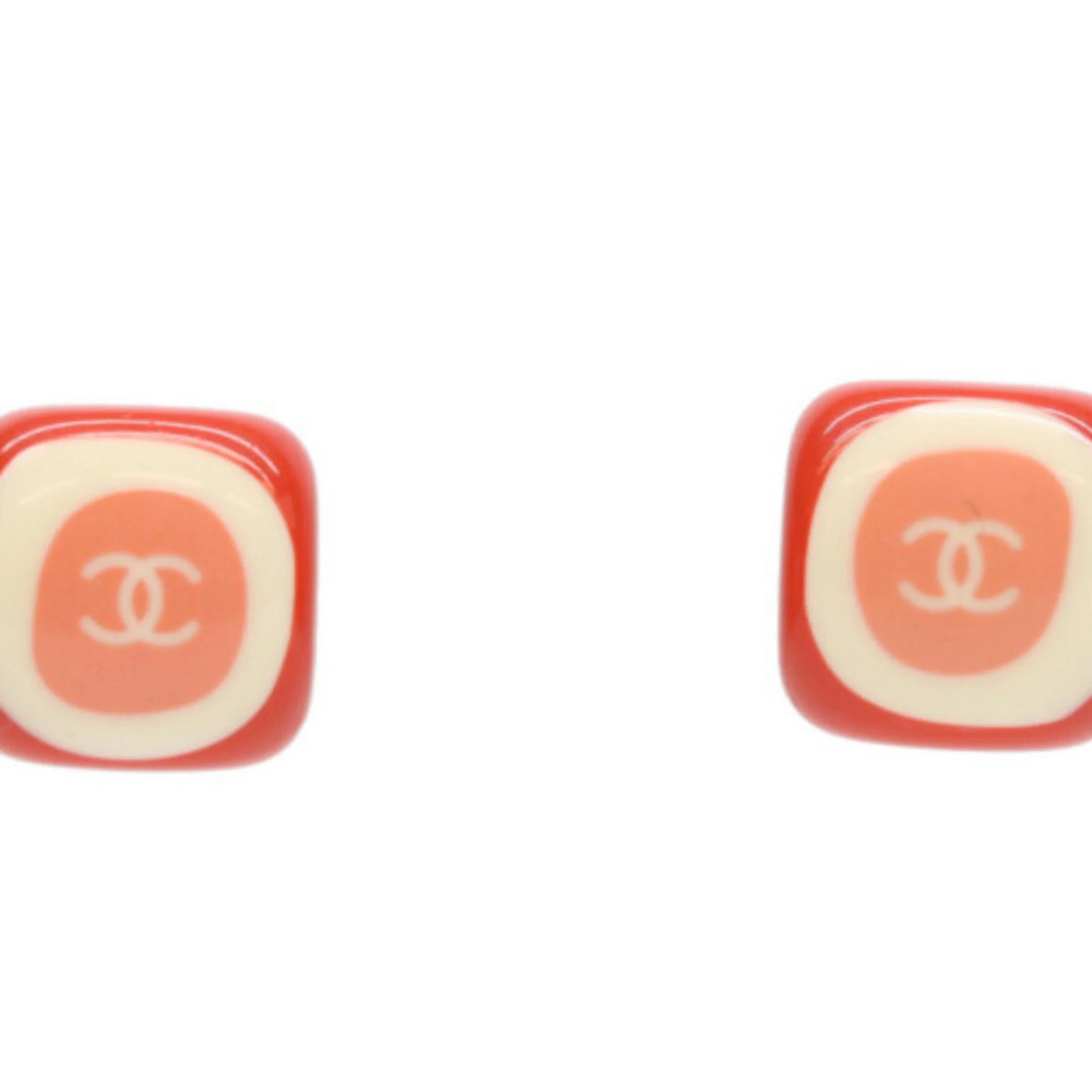 CHANEL Pink Logo Earrings